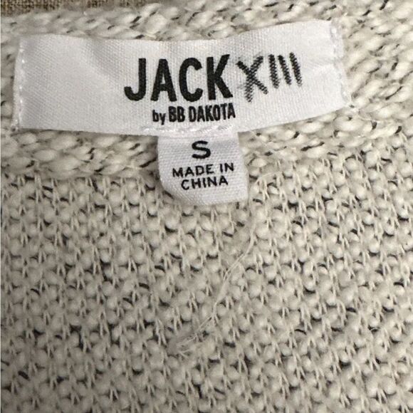 JACK By BB Dakota Sweater Womens Small Tweed Open Blazer Boho Fringe - Picture 4 of 9